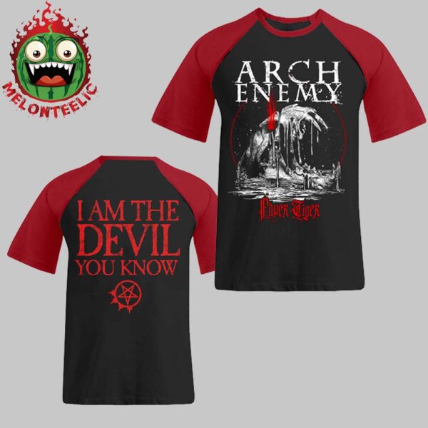 Arch Enemy Paper Tiger Red Raglan Two Sides Unisex T-Shirt