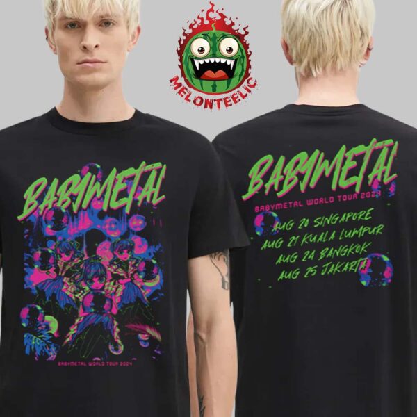 Baby Metal Merch Tee World Tour 2024 2025 Australia Mirror Ball Two Sides Unisex T-Shirt