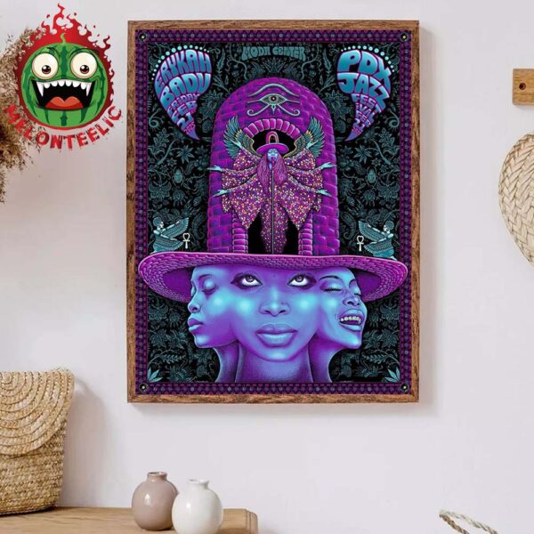 Erykah Badu Official Poster PDX Jazz Festival 2025 At Moda Center In Portland Oregon On February 21st 2025 Home Decor Poster Canvas