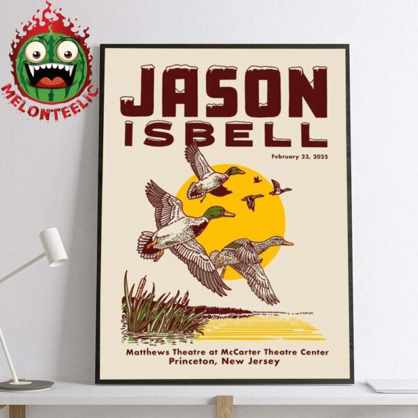 Jason Isbell Event Poster Matthews Theatre At McCarter Theatre Center In Princeton New Jersey On February 23th 2025 Home Decor Poster Canvas