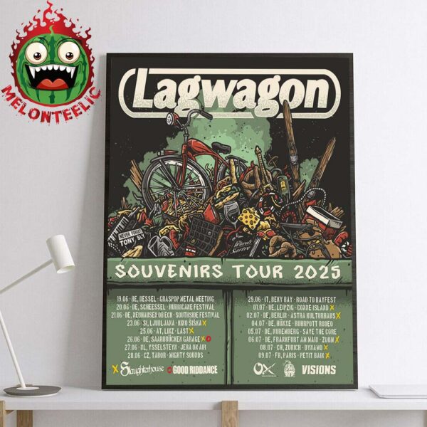 Lagwagon Event Poster Souvenirs Tour 2025 Schedule Home Decor Poster Canvas