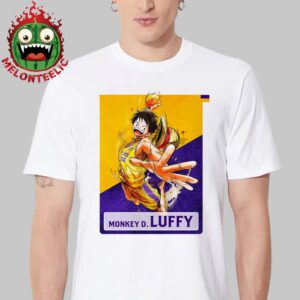 Los Angeles Lakers X One Piece Character Poster Monkey D Luffy Game Night Collab On February 28th 2025 Unisex T-Shirt