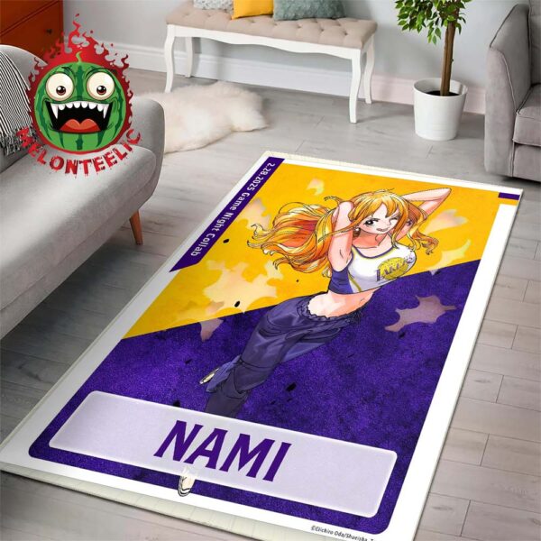 Los Angeles Lakers X One Piece Character Poster Nami Game Night Collab On February 28th 2025 Home Decor Rug Carpet