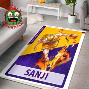 Los Angeles Lakers X One Piece Character Poster Sanji Game Night Collab On February 28th 2025 Home Decor Rug Carpet