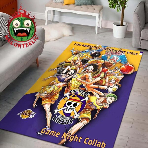 Los Angeles Lakers X One Piece Poster Straw Hat Pirates Game Night Collab On February 28th 2025 Home Decor Rug Carpet