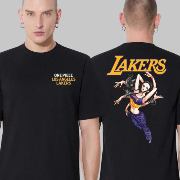 Los Angeles Lakers X One Piece Robin Tee NBA Two Sides Unisex T-Shirt