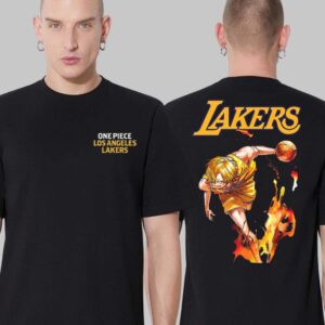 Los Angeles Lakers X One Piece Sanji Tee NBA Two Sides Unisex T-Shirt