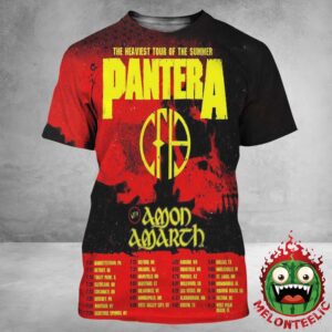 Pantera With Amon Amarch Event Poster The Heaviest Tour Of The Summer Dates List Schedule All Over Print Shirt