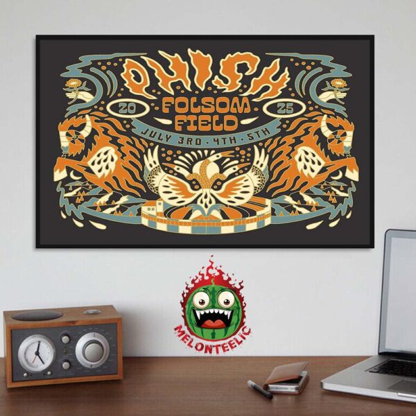 Phish Event Poster At Folsom Field In Boulder Colorado On July 3rd 4th And 5th 2025 Home Decor Poster Canvas