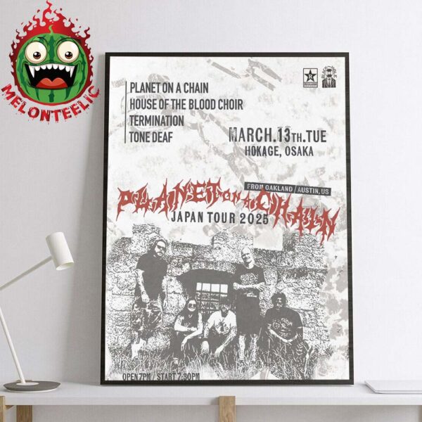 Planet On A Chain Event Poster Culture Of Death Japan Tour 2025 In Hokage Osaka On March 13th 2025 Home Decor Poster Canvas