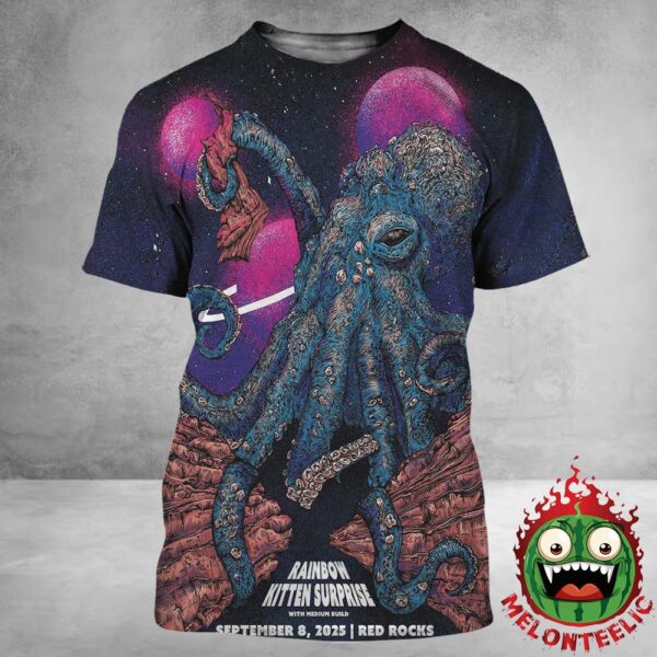 Rainbow Kitten Surprise With Medium Build At Red Rocks In Colorado On September 8th 2025 The Octopus Artwork All Over Print Shirt