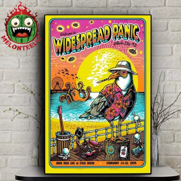 Widespread Panic Event Poster Hard Rock Live At Etess Arena In Atlantic City NJ On February 14th To 16th 2025 Home Decor Poster Canvas