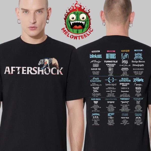 Aftershock Official Poster At Discovery Park In Sacramento CA On October 2 3 4 And 5 2025 Two Sides Unisex T-Shirt