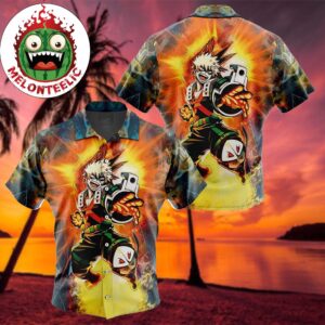 Blazing Bakugo My Hero Academia Funny Summer Collections Hawaiian Shirt For Men