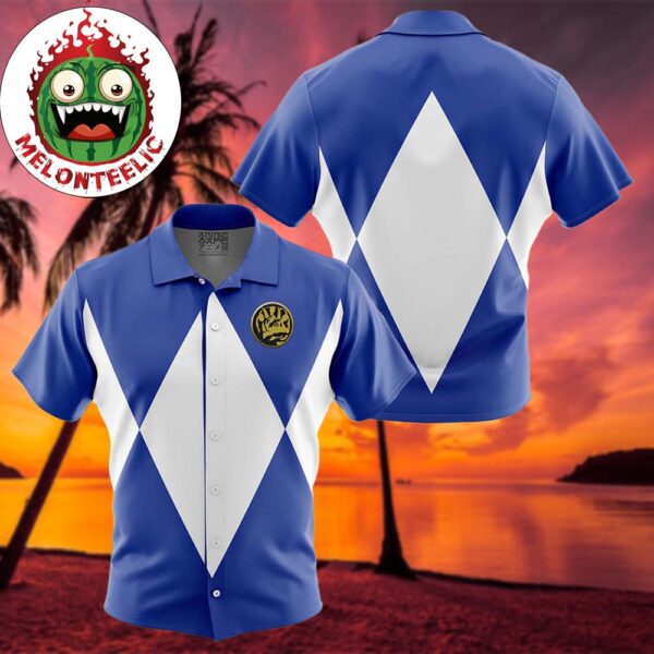 Blue Ranger Mighty Morphin Power Rangers Funny Summer 2025 Hawaiian Shirt For Family