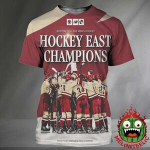 Boston College Eagles Men’s Ice Hockey Are Hockey East Champions 2025 NHL All Over Print Shirt