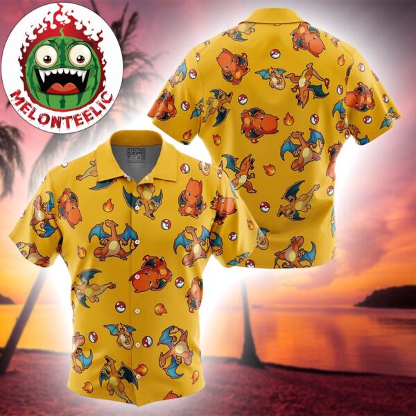 Charizard Pattern Pokemon Collections Funny Summer 2025 Hawaiian Shirt For Family