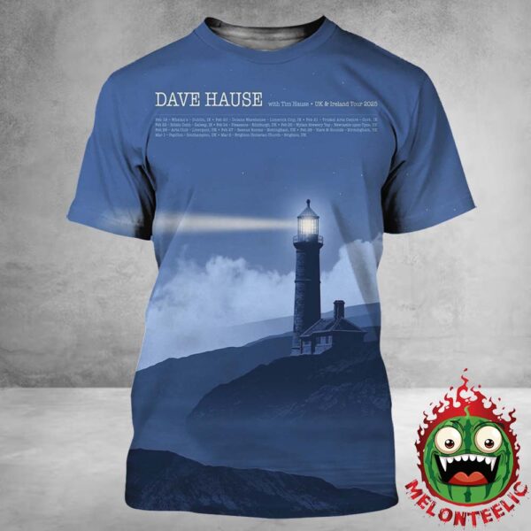 Dave Hause With Tim Hause Event Poster UK And Ireland Tour 2025 Dates List All Over Print Shirt