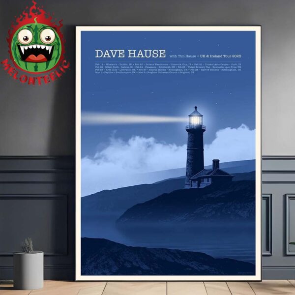 Dave Hause With Tim Hause Event Poster UK And Ireland Tour 2025 Dates List Home Decor Poster Canvas