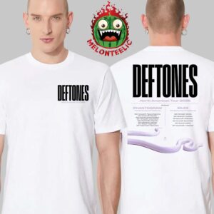 Deftones Event Poster North American Tour 2025 Dates List Schedule Two Sides Unisex T-Shirt