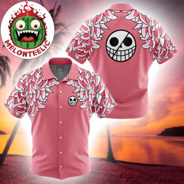 Doflamingo Pattern One Piece Funny Collections Summer 2025 Hawaiian Shirt For Family