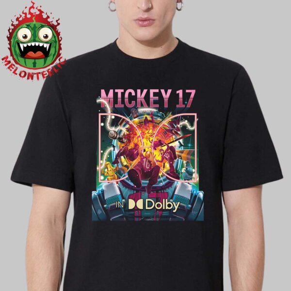 Dolby Poster For Mickey 17 Only In Theaters March 7th 2025 Unisex T-Shirt