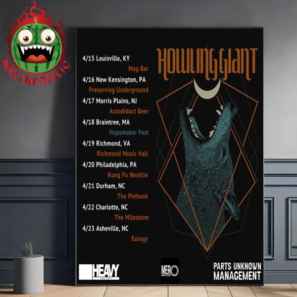 Howling Giant Event Poster Hopsmoker Fest in April Dates List Schedule 2025 Home Decor Poster Canvas