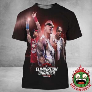 John Cena The Rock And Travis Scott WWE Elimination Chamber 2025 At Toronto In Canada All Over Print Shirt