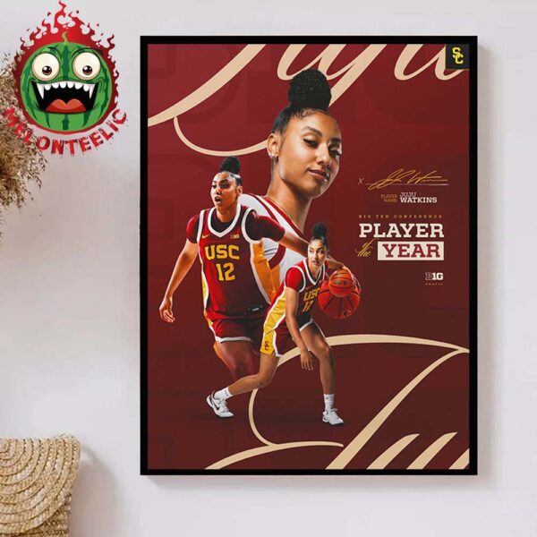 Juju Watkins USC Trojans Big Ten Player Of The Year Home Decor Poster Canvas