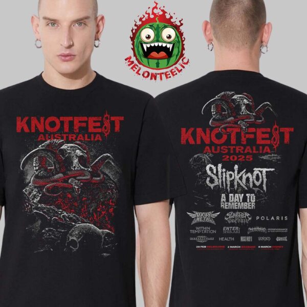 Knotfest Australia 2025 Merch Tee Snake Skull Admat Two Sides Unisex T-Shirt