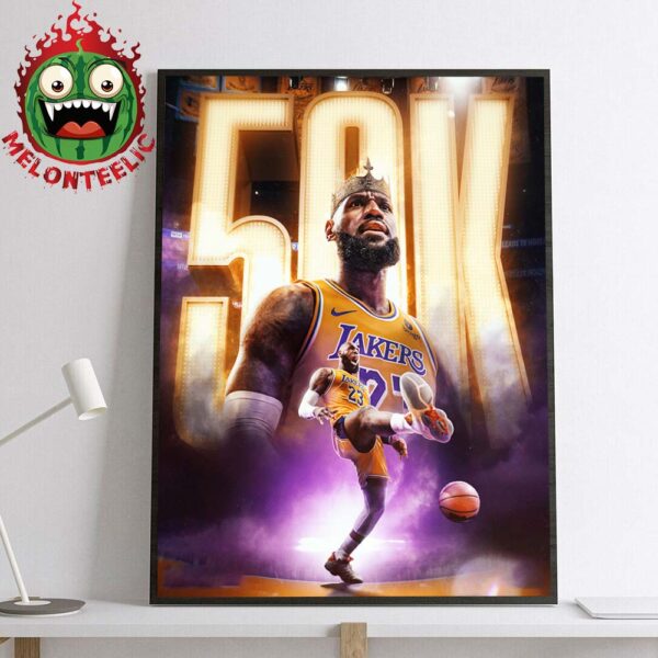 LeBron James First Player In NBA History To Score 50000 Career Points Home Decor Poster Canvas