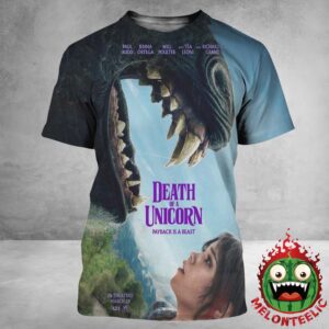 New Poster For Death Of A Unicorn Payback Is A Beast In Theatres March 28 2025 All Over Print Shirt