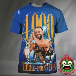 Stephen Curry Golden State Warriors Reach 4000 Career Threes NBA 2025 All Over Print Shirt