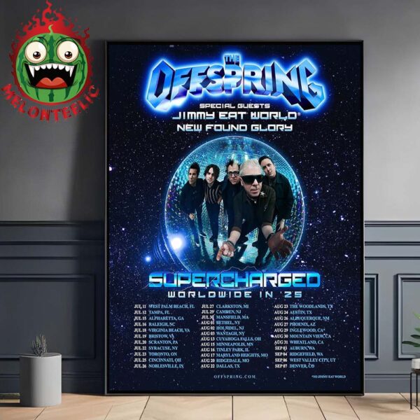 The Offspring Poster Supercharged Worldwide In 25 Dates List Schedule 2025 Home Decor Poster Canvas