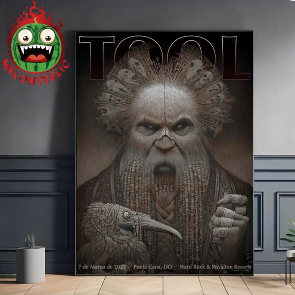 Tool Band Official Poster Night 1 At Hard Rock And Royalton Resorts In Punta Cana DO On March 7 2025 Home Decor Poster Canvas