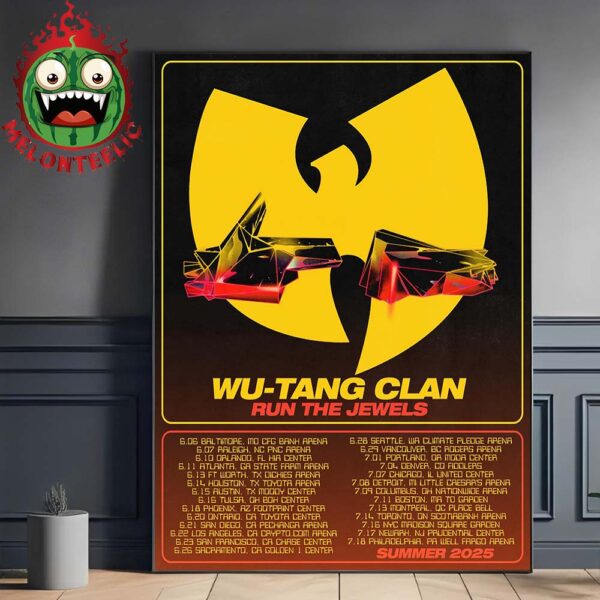 Wu Tang Clan X Run The Jewels Event Poster Summer Tour 2025 Dates List Schedule Home Decor Poster Canvas