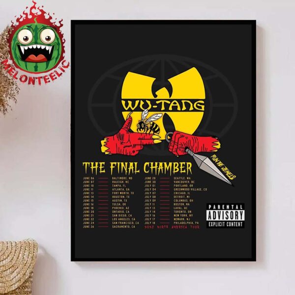 Wu Tang Clan X Run The Jewels Event Poster The Final Chamber 2025 North America Tour Dates List Schedule Home Decor Poster Canvas